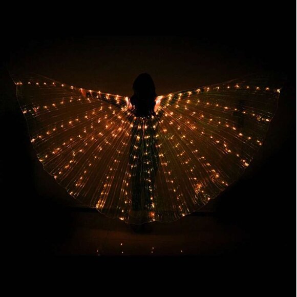 LED Light Up Iridescent Sheer Wings Cape Costume - Picture 1 of 10